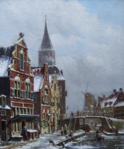 Winters stadsgezicht